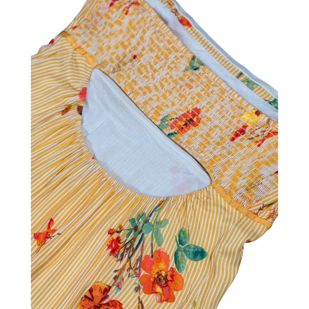 Free People Rosie Posie Sunshine Floral Strapless Midi Dress Womens L - Picture 10 of 16